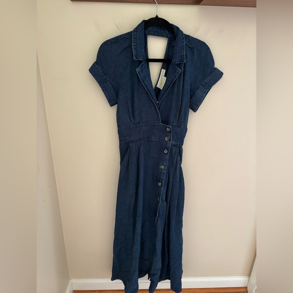 Maeve Denim V-neck wrap midi dress size 2 - Picture 5 of 10